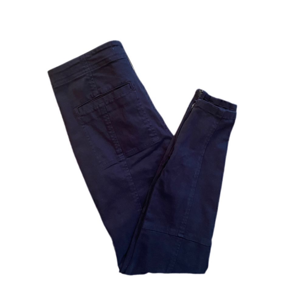 Anthropologie Navy Blue Utility Cargo Ankle Zipper Pants